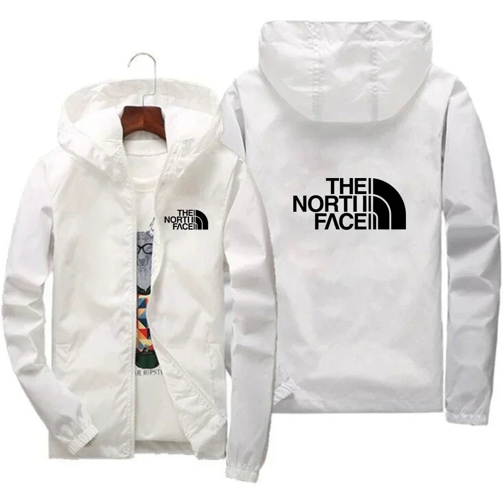 2026 New European and American Men's Fashion Jacket, Windproof and Waterproof Zipper Hooded Overcoat, Spring and Winter Outdoor