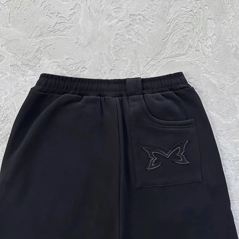 Men Women Couple Jogger Drawstring Pants Best Quality Cotton Trousers Simple Patch Embroidered Logo Stitching Mertra Sweatpants