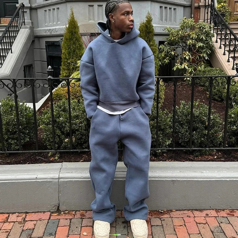 Hoodies Men Solid Color Autumn And Winter Gothic Casual Fashion Pullovers Loose Hip Hop Sweatshirt Long Sleeve Commuting Routine