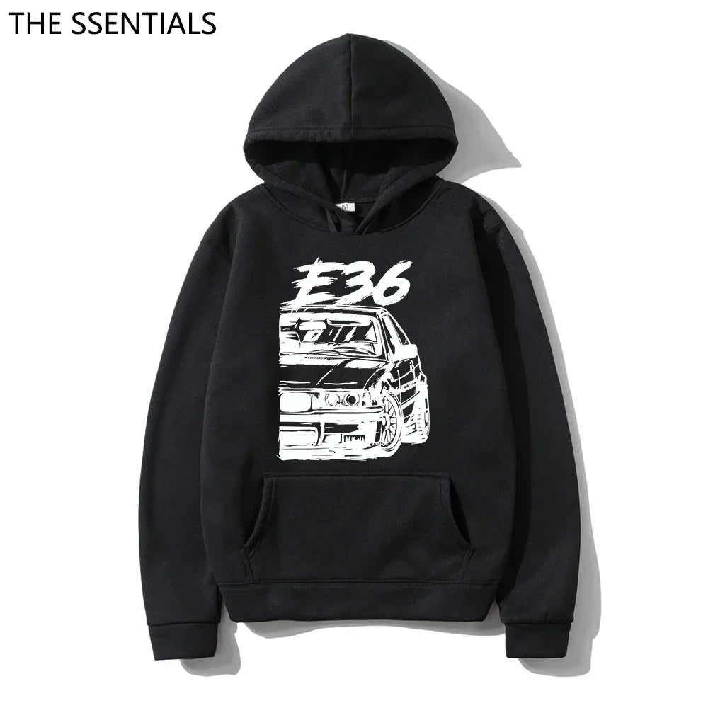 Classic E30 E46 E92 F80 M3 E36 Hoodies Fashion Men Graphic Initial D Hoodie Unisex Hip Hop Pullover Sweatshirt Car Graphic Hoody