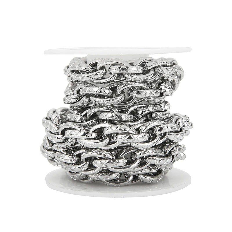1 Meter Stainless Steel Oval Chunky Knot Chain Heavy Punk Necklaces Chains Handmade Bracelets DIY Jewelry Findings Making