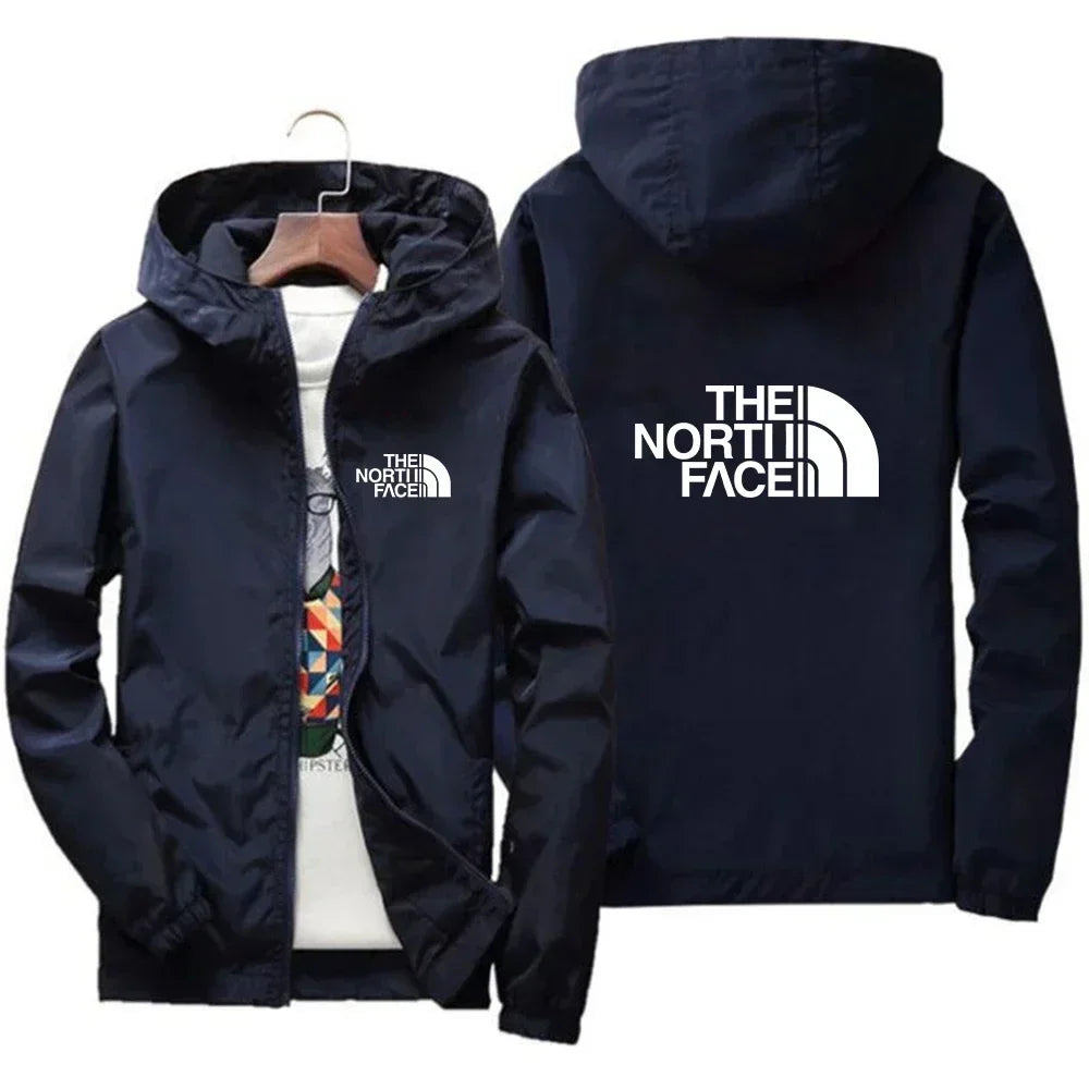 2026 New European and American Men's Fashion Jacket, Windproof and Waterproof Zipper Hooded Overcoat, Spring and Winter Outdoor