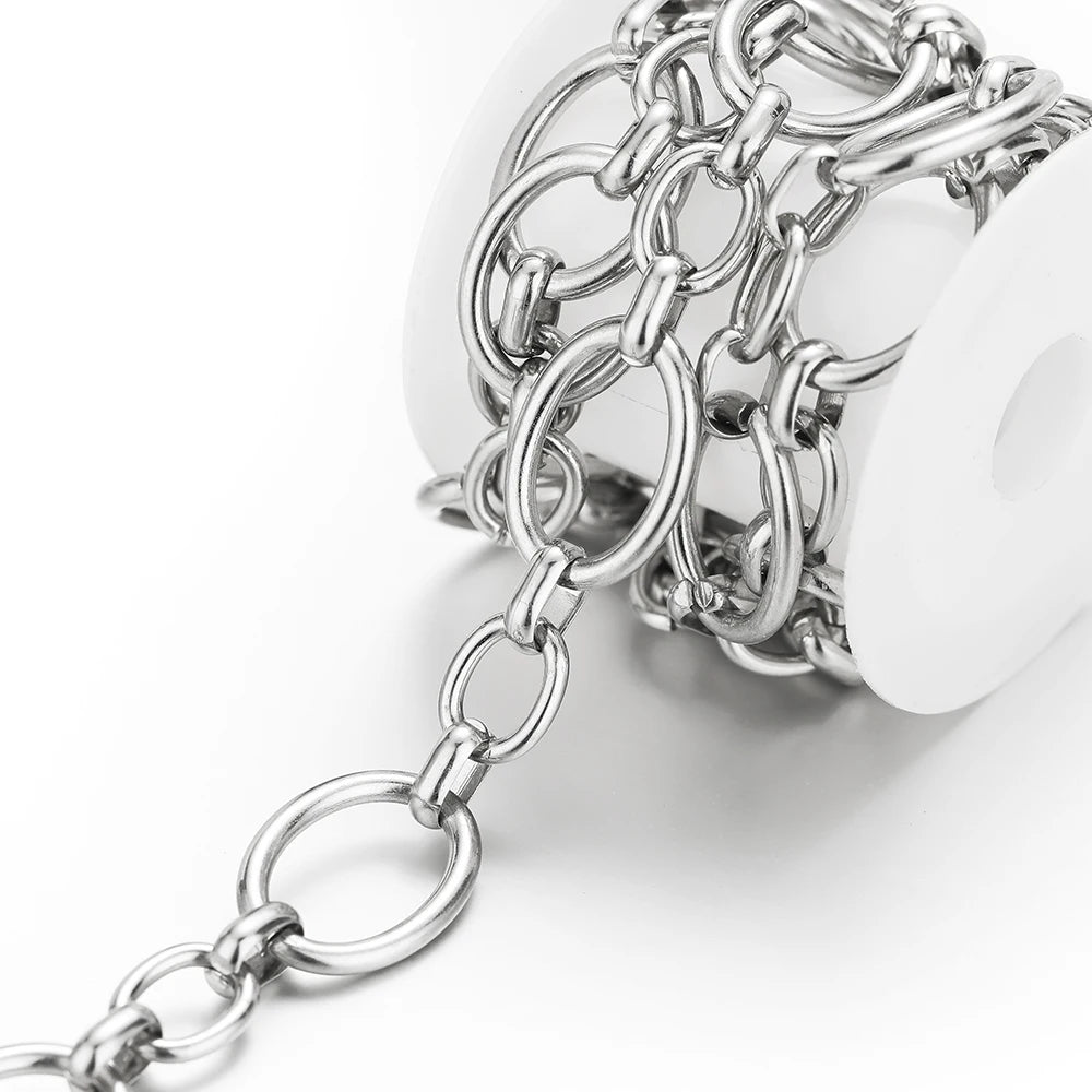 1 Meter Stainless Steel Handmade Punk Chains DIY Hip Hop Women Men Necklaces Findings Bracelets Jewelry Making Accessories