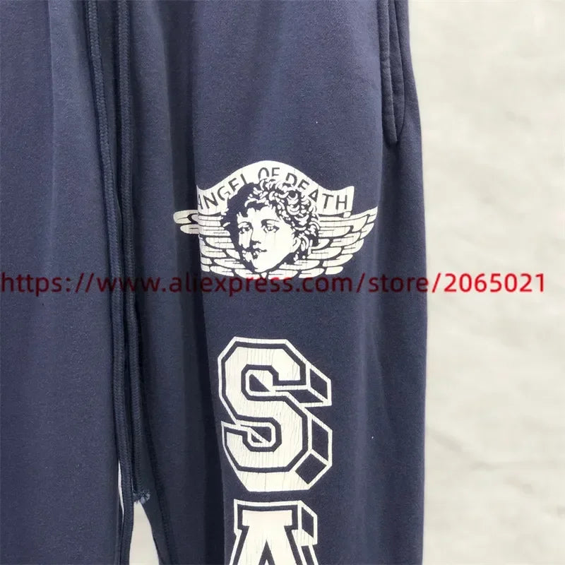Sanskrit Printing Apricot Saint Sweatpants Men Women Jogger Drawstring Pants