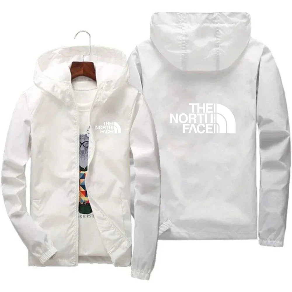 2026 New European and American Men's Fashion Jacket, Windproof and Waterproof Zipper Hooded Overcoat, Spring and Winter Outdoor