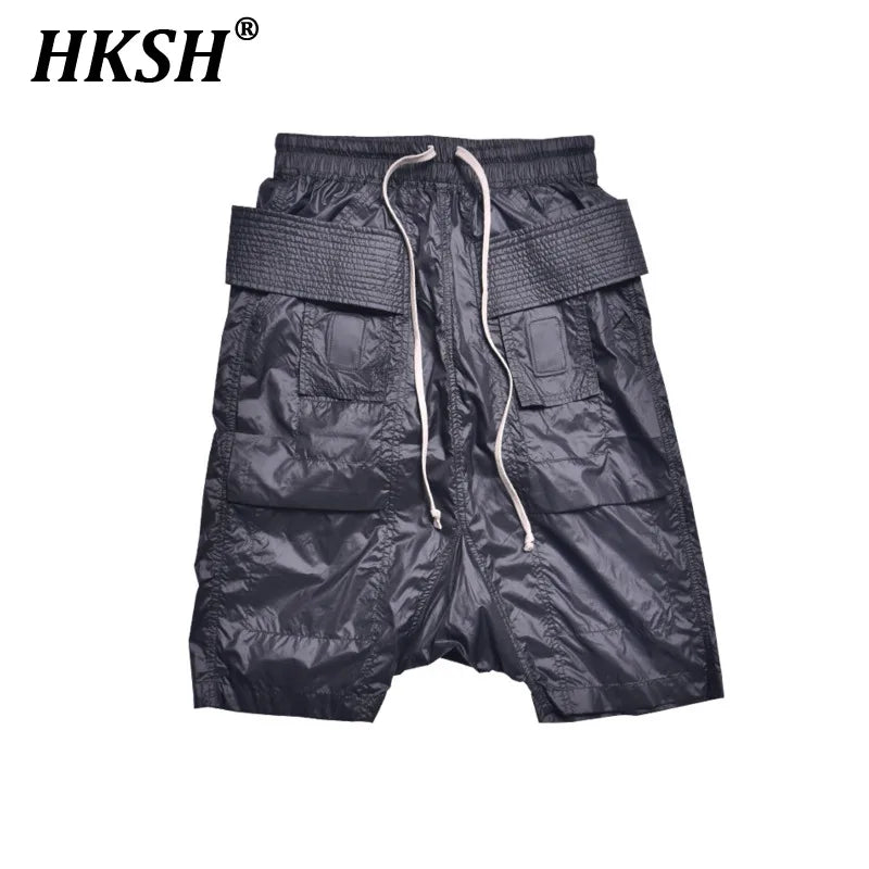HKSH Spring Summer New Thin Knee Length Pants Youth High Street Fashion Shorts Men Ins Tide Chic Dark Niche Design Capris HK0825