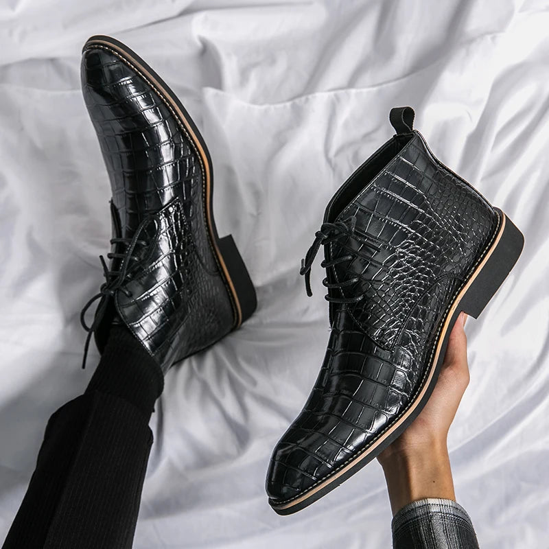 Mens Leather Designer Handmade Winter Spring Luxury Wedding Boots for Men Casual Chelsea Dress Business Formal Shoes Footwear