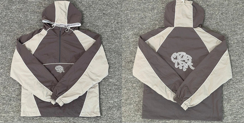 Embroidery Mertra Elastic Waist Inside Mesh Patchwork Drawstring Sweatpants Pants High Quality Vintage Jogger Trousers