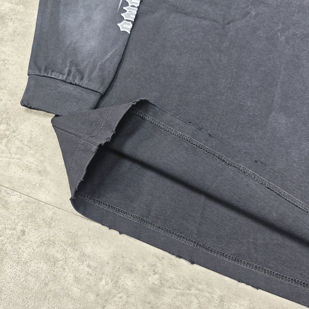 Yao Fashion Streetwear Luxuy Vintage Loose Baggy High Street Sport Autumn High Qualit Cotton Long Sleeve T Shirt For Men Unisex