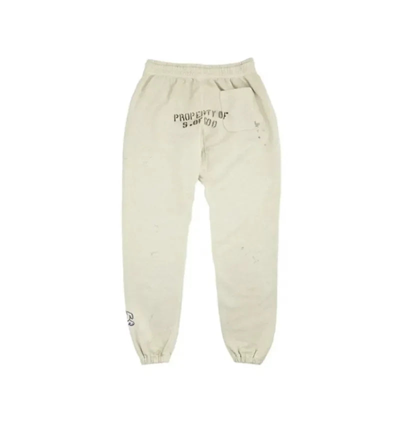 Sanskrit Printing Apricot Saint Sweatpants Men Women Jogger Drawstring Pants