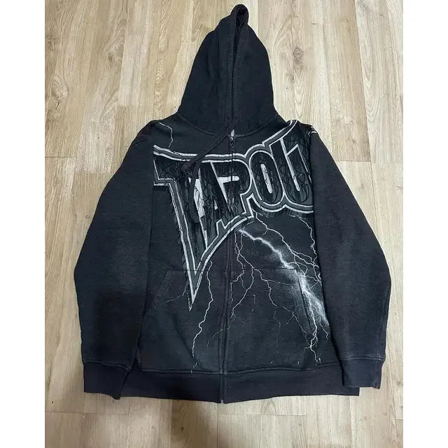 American Gothic Ro Skull Bones Oversized Hoodie Y2K Hip Hop Sle Streetwear No Brand Svel Other Material 00%
