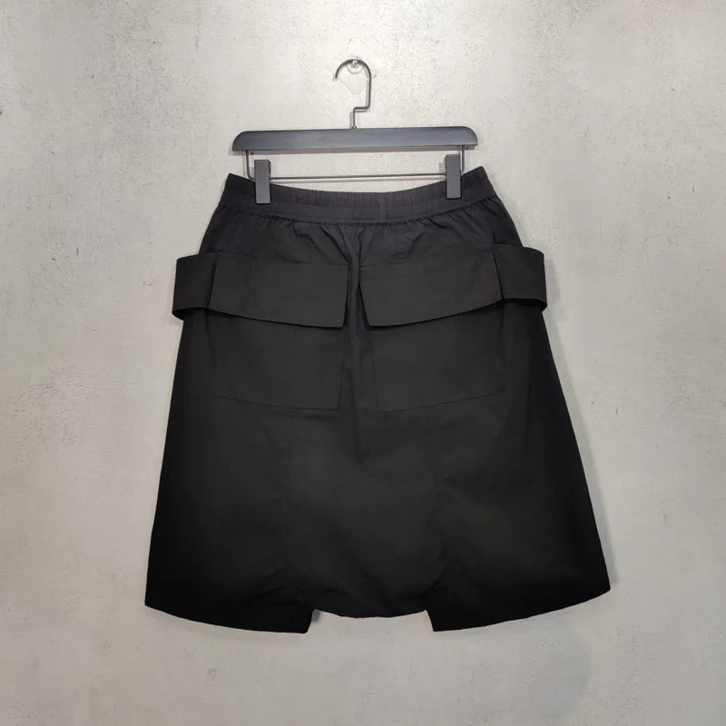 HKSH Summer Version Dark Gothic Style Double Pocket Cargo Pants Trend Loose Shorts Versatile High Street Chic Ins Capris HK18848