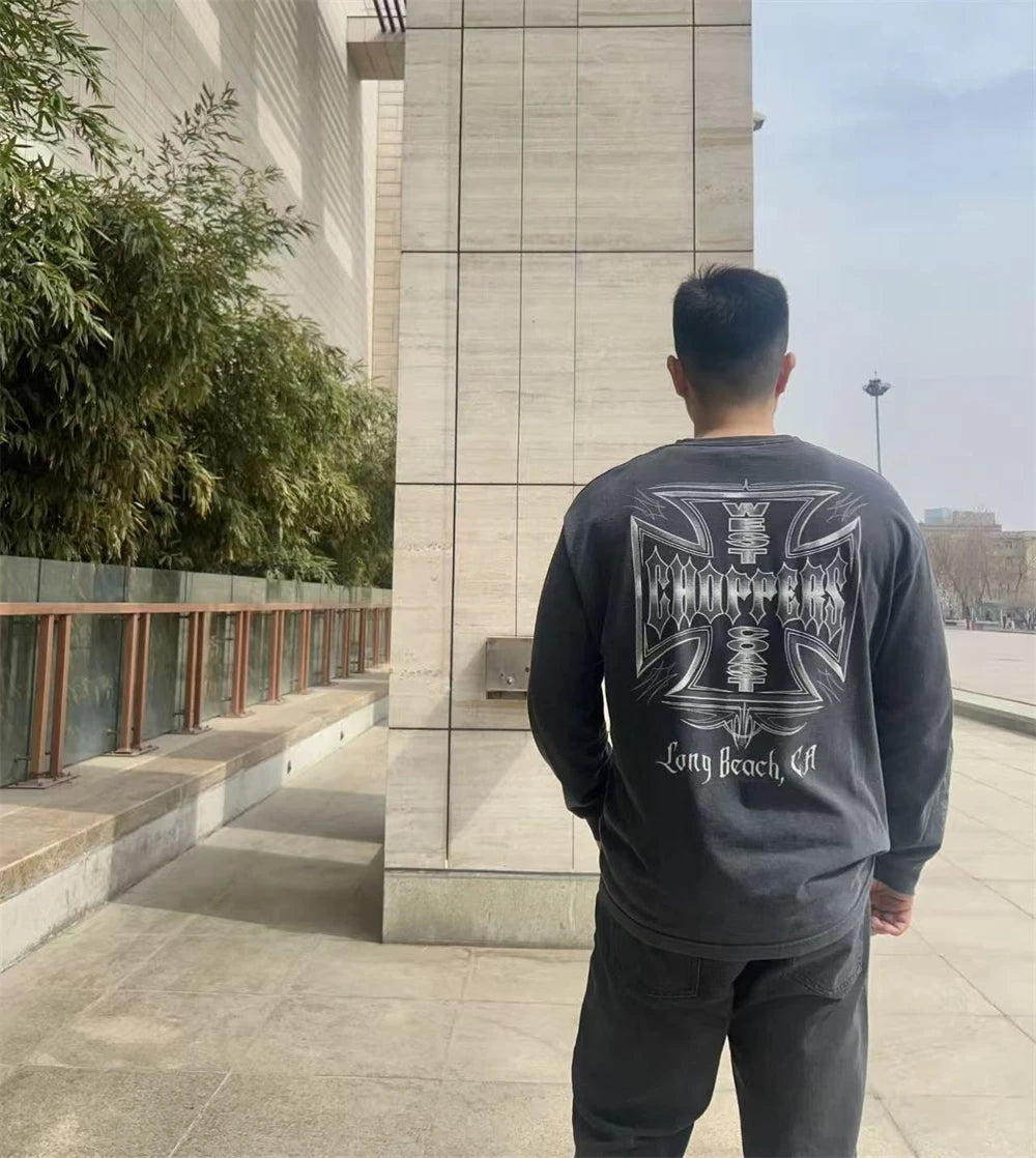 Vintage West Coast Choppers 25SS Rare Edition Long Sleeves T Shirt Men Women Iron Cross Tee Tops T-Shirts