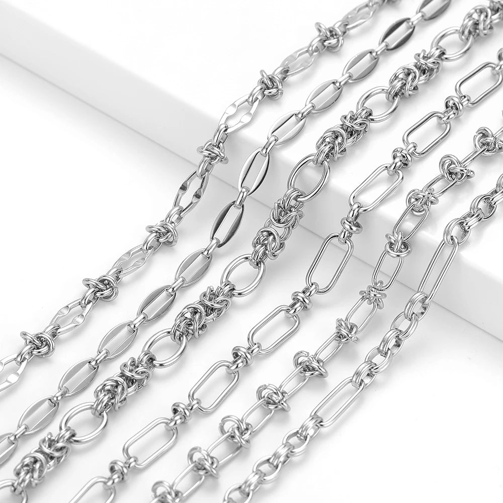 1 Meter Stainless Steel Handmade Punk Chains DIY Hip Hop Women Men Necklaces Findings Bracelets Jewelry Making Accessories