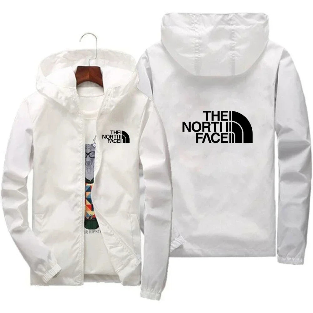 2026 New European and American Men's Fashion Jacket, Windproof and Waterproof Zipper Hooded Overcoat, Spring and Winter Outdoor