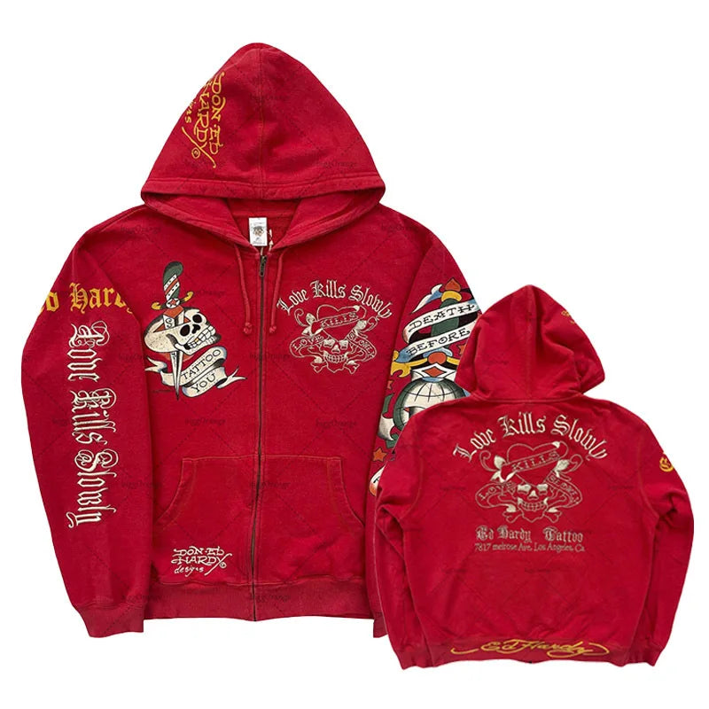 American Gothic Ro Skull Bones Oversized Hoodie Y2K Hip Hop Sle Streetwear No Brand Svel Other Material 00%