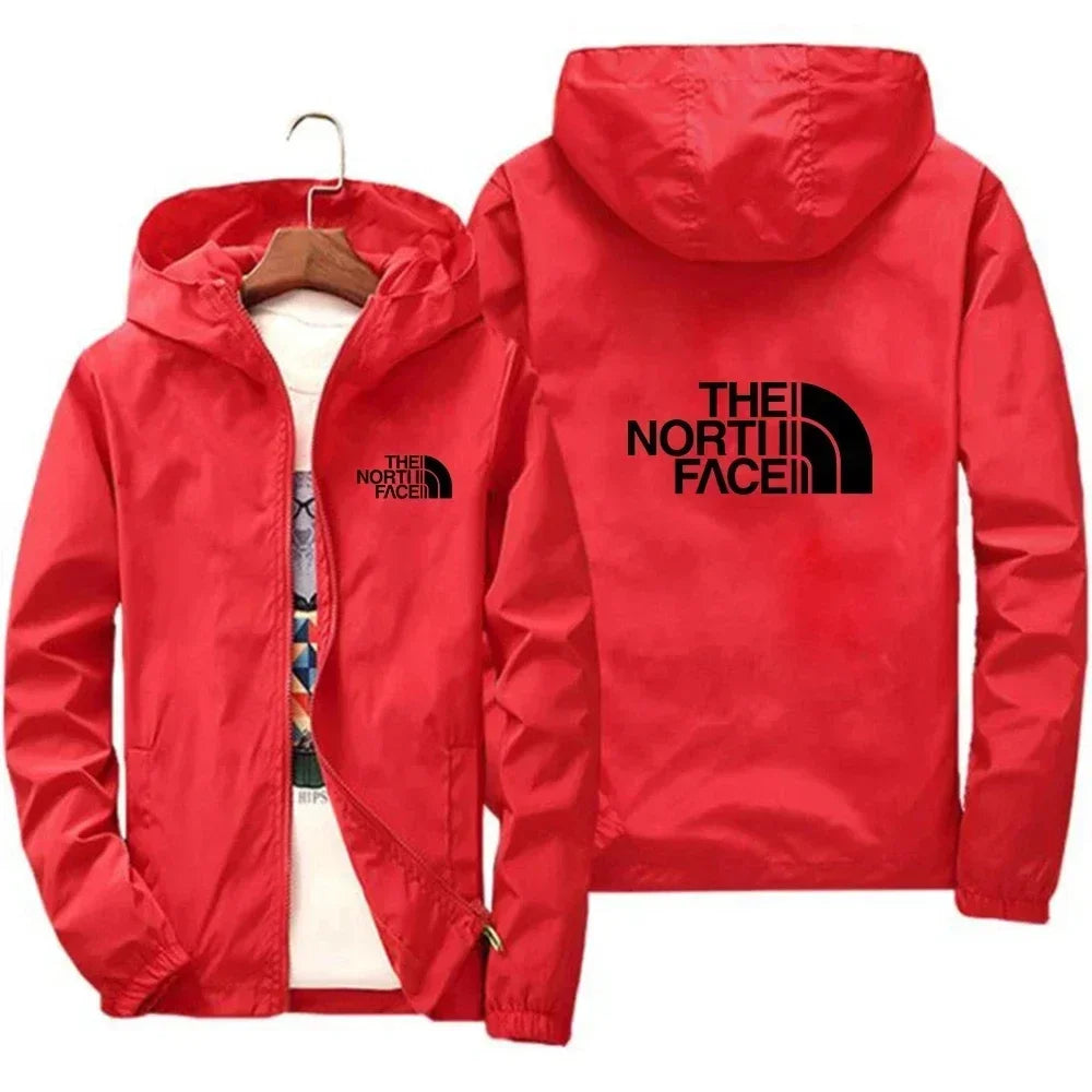 2026 New European and American Men's Fashion Jacket, Windproof and Waterproof Zipper Hooded Overcoat, Spring and Winter Outdoor