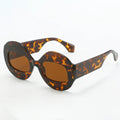 Trendy Hip-hop Men Women Personalized Sunglasses Transparent Two-color Sunglasses Oval Frame Sunglasses Large-sized Glasses
