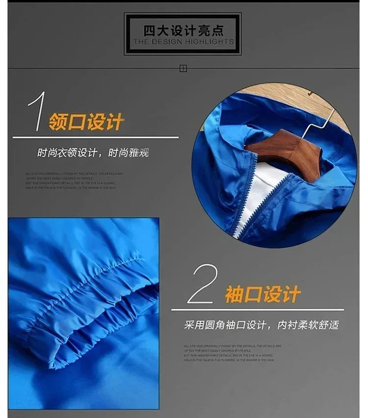 2026 New European and American Men's Fashion Jacket, Windproof and Waterproof Zipper Hooded Overcoat, Spring and Winter Outdoor