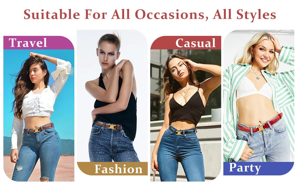 Luxury women's belts fashionable and versatile designer belts retro belts to match dresses and jeans