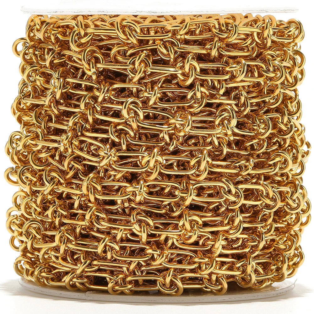 1 Meter Stainless Steel Gold Chunky Knot Big Chains for DIY Hip Hop Men Necklaces Findings Bracelets Supplies Jewelry Making