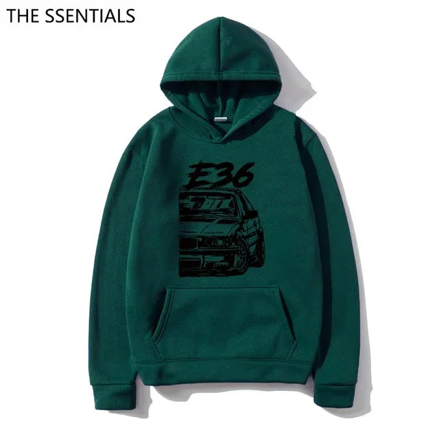 Classic E30 E46 E92 F80 M3 E36 Hoodies Fashion Men Graphic Initial D Hoodie Unisex Hip Hop Pullover Sweatshirt Car Graphic Hoody