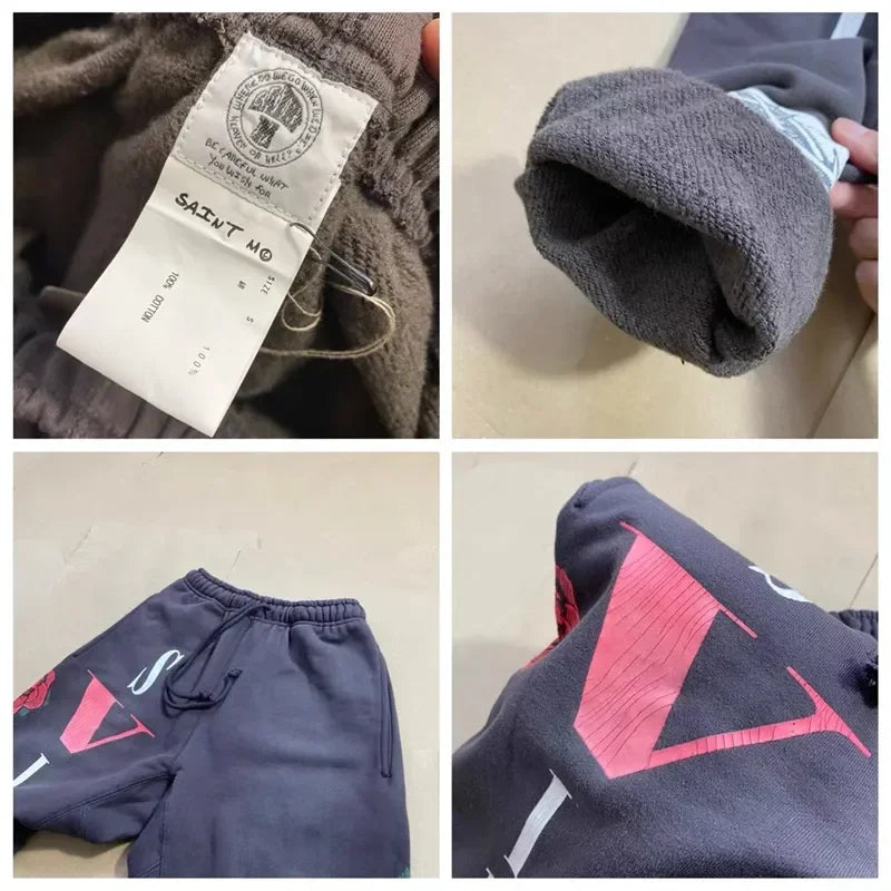 Sanskrit Printing Apricot Saint Sweatpants Men Women Jogger Drawstring Pants