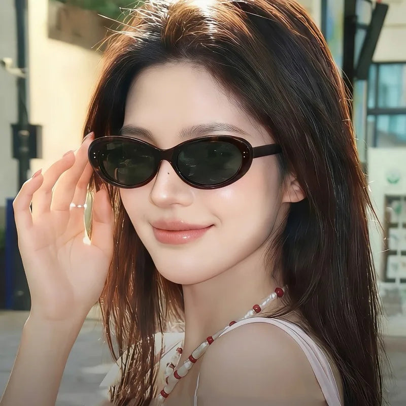 2026 Acetate Black Sunglasses Women Cat Eye Glasses Woman Oval UV400 Eyeglasses Men Most Popular Travel Outdooor Eyewear 147mm