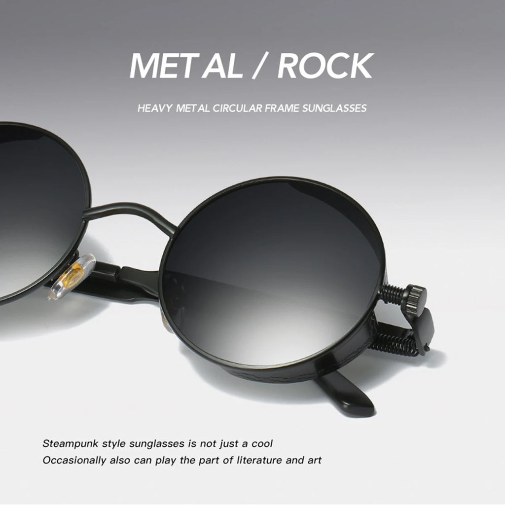 Retro Punk Sunglasses Round Anti Reflective Sun Glasses Men and Women Driving UV Protection Glasses UV400 Eyewear
