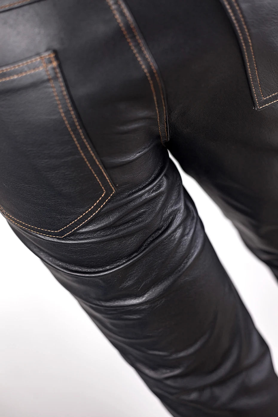 Genuine Real cow leather pant Men's motorcycle leather trousers кожаные штаны leather pants for men pantalon cuir homme