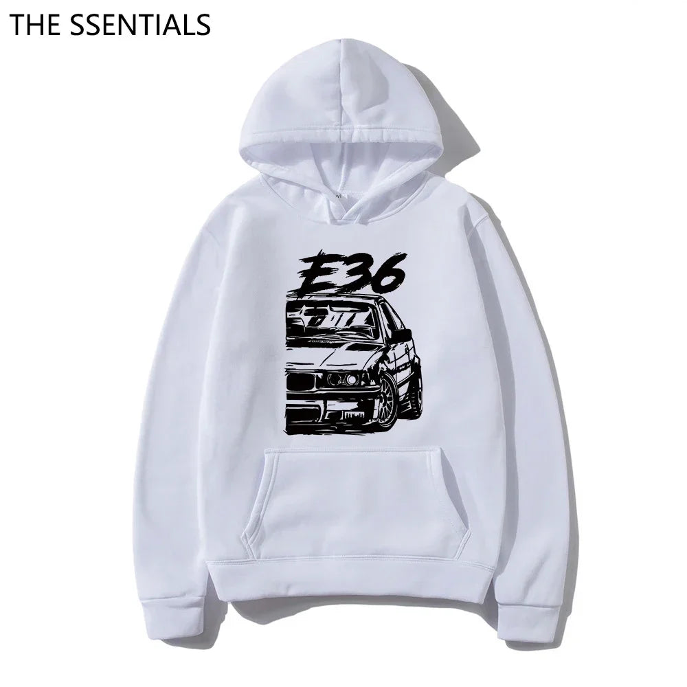 Classic E30 E46 E92 F80 M3 E36 Hoodies Fashion Men Graphic Initial D Hoodie Unisex Hip Hop Pullover Sweatshirt Car Graphic Hoody