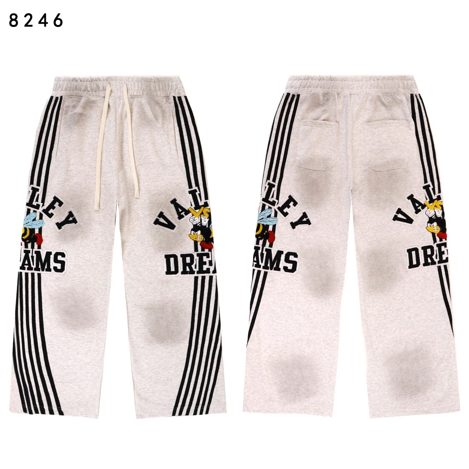 25ss High Quality Vale Washed Distressed  Hoodies Sweatpants Clothes Men Women Winter Autumn Casual Loose VALLEY  Pants