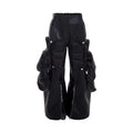 Mauroicardi Spring Autumn Cool Long Baggy Black Pu Leather Wide Leg Cargo Pants Men Luxury Mens Designer Clothes Streetwear 2025