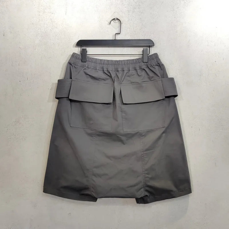 HKSH Summer Version Dark Gothic Style Double Pocket Cargo Pants Trend Loose Shorts Versatile High Street Chic Ins Capris HK18848