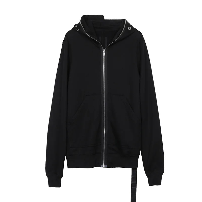 HKSH Spring Autumn New Men's RO Style Shark Hat Chic 4 Eyes Zipper Hooded Fashion Coat Dark Punk Hoodies Tide Sweatshirt HK0967
