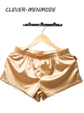 Men's Summer Silk Satin Solid Color Loungewear Shorts Casual Loose Home Pajamas Sleep Soft Bottoms Boxer Cool And Comfortable