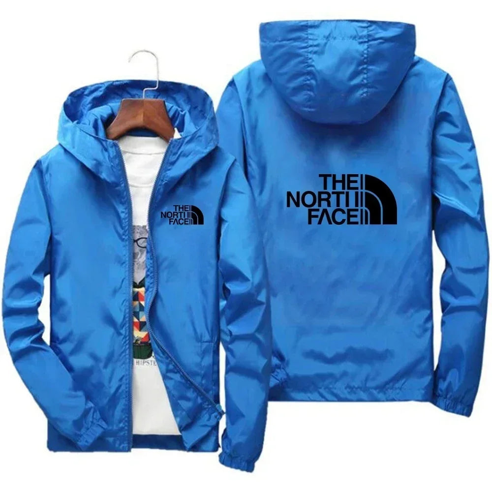 2026 New European and American Men's Fashion Jacket, Windproof and Waterproof Zipper Hooded Overcoat, Spring and Winter Outdoor