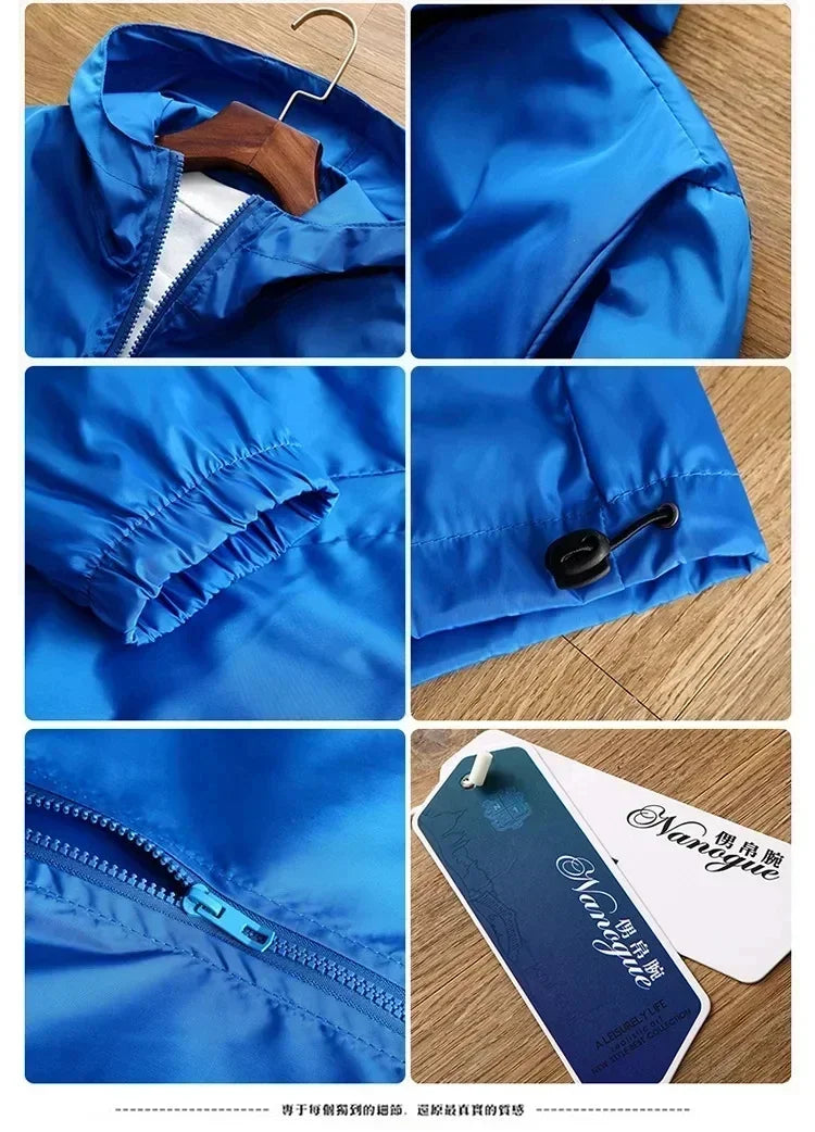 2026 New European and American Men's Fashion Jacket, Windproof and Waterproof Zipper Hooded Overcoat, Spring and Winter Outdoor