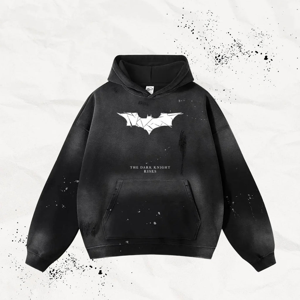 American Hoodie Y2K Clothes Mens Womens Streetwear  Harajuku Gothic Bat Graphic Print Oversized Black Hoodie Sweatshirt Clothes