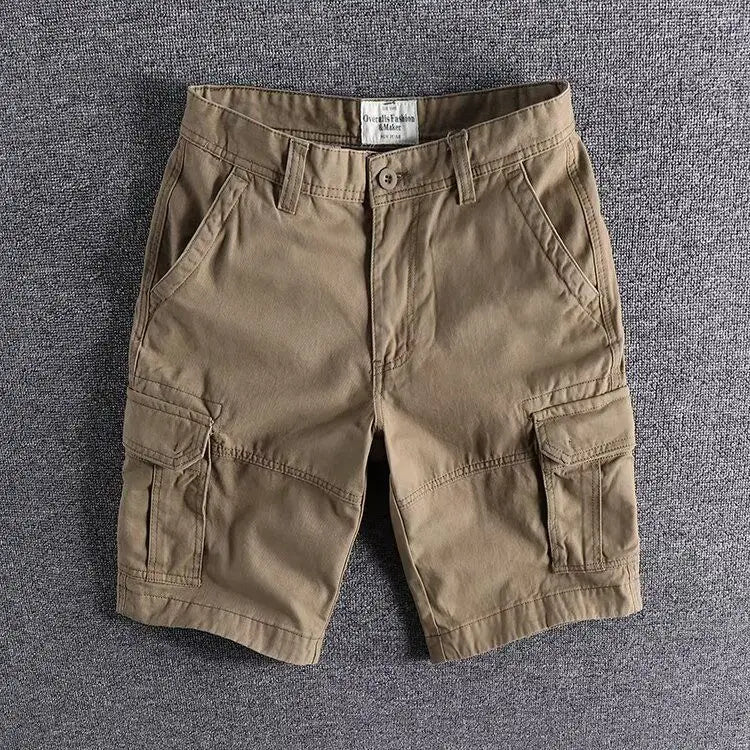 Harajuku Fashion Streetwear Summer Shorts Men's Camo Cargo Knee Length Work Twill Cotton Loose Fit Camouflage Shorts for Men