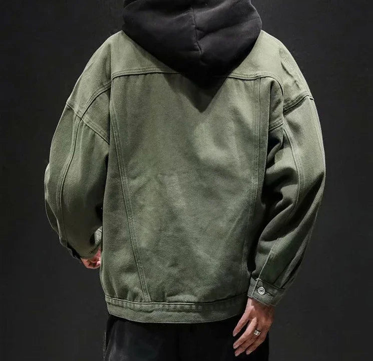 Men's Denim Jacket Autumn Male Jean Coats Black Cargo Big Size Menswear Korea High Quality Trendy Large Fast Delvery Outwear Y2k
