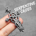 Serpentine Cross Amulets Stainless Steel Men Necklaces Pendant Chain Punk For Women Fashion Jewelry Gifts Wholesale Dropshiping