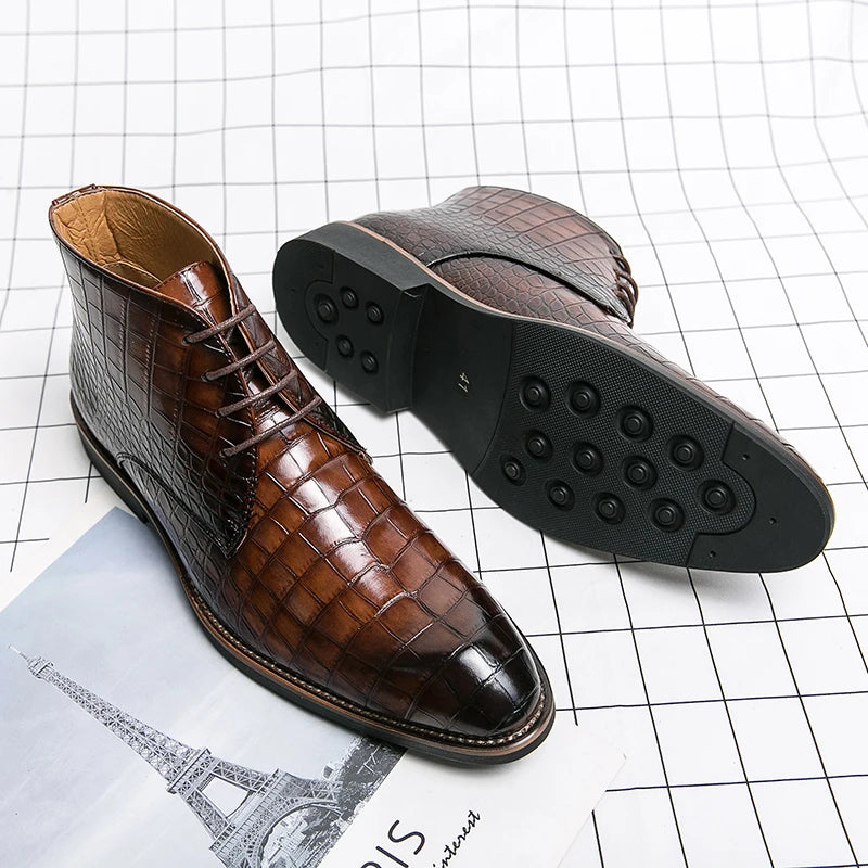 Mens Leather Designer Handmade Winter Spring Luxury Wedding Boots for Men Casual Chelsea Dress Business Formal Shoes Footwear