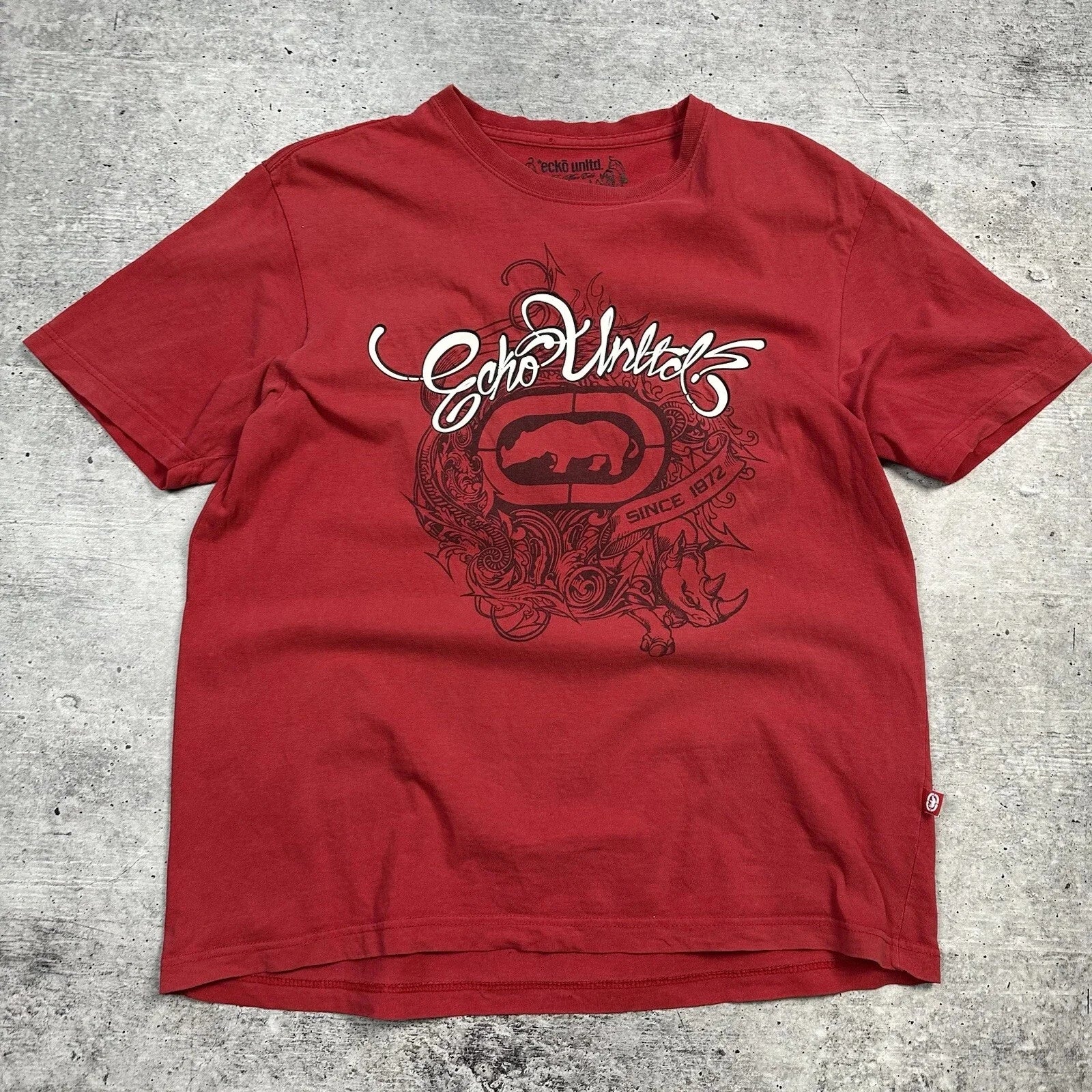 Rebel Y2K Vintage Tee Ecko Rhino Graphic Print Oversized Streetwear Shirt for Men & Women Unisex Cotton Couple Top with Attitude