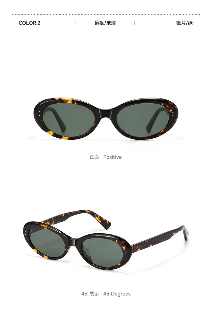 2026 Acetate Black Sunglasses Women Cat Eye Glasses Woman Oval UV400 Eyeglasses Men Most Popular Travel Outdooor Eyewear 147mm