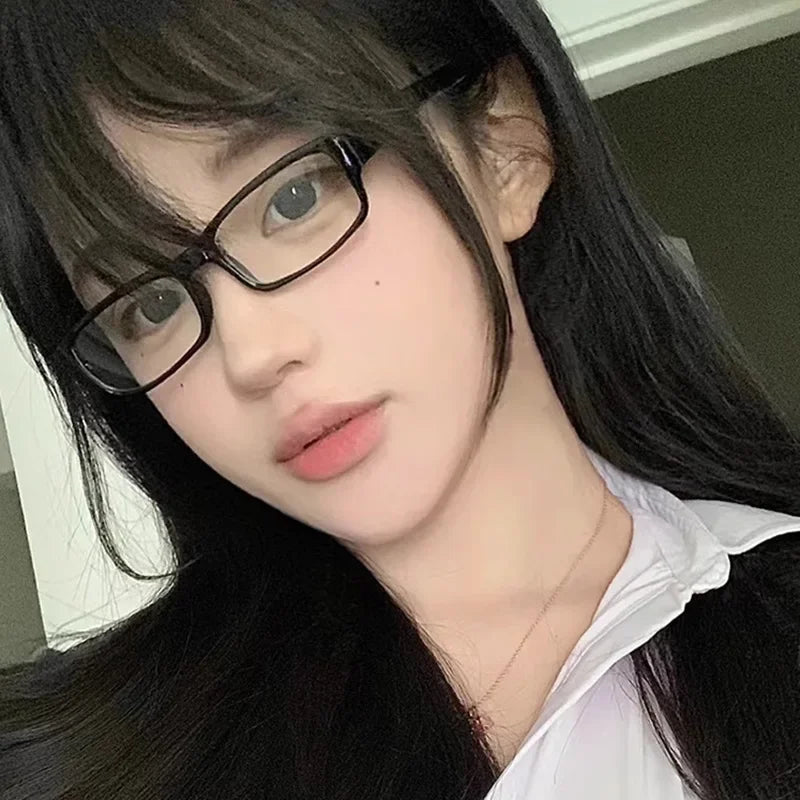 Small Square Frame Glasses Women Retro Harajuku Eyeglasses Clear Reading Spectacle Blue Light Blocking Eyewears
