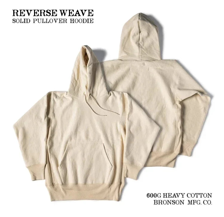 Rugged Bronson Reverse Weave Pullover Hoodie Retro Steetwear Fashion Men's Sweatshirt