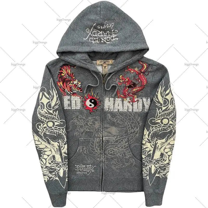 American Gothic Ro Skull Bones Oversized Hoodie Y2K Hip Hop Sle Streetwear No Brand Svel Other Material 00%