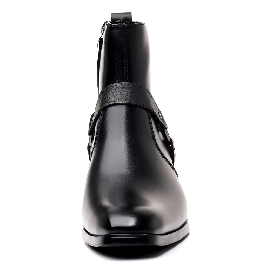 Men's leather shoes, British sleeve, retro handcrafted high-top business leather boots