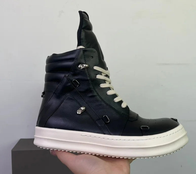 Owees Design High Top Sneakers Platform Corss Tied Men's Casual Boot Shoes Women Sneakers Designer  Flats Ankle Botas Size
